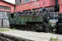 Rodophenbahn am 8.5.2013 - Depot in Septemvri
Recht desolat schaut Dampflok 506 aus. Bei meinem Besuch stand sie
vor dem Lokschuppen zusammen mit zwei weiteren Dampfloks im Freigel�nde.