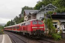 DB/Hochrheinbahn: RB 26682 mit 218 396-0 bei Laufenburg/Baden am 31. Mai 2013.
Foto: Walter Ruetsch
