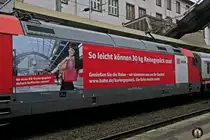 101 118-8 mit dem IC 2442 am 21.05.2013 in Wuppertal Hbf mit der Beschriftung:
So leicht können 30 kg Reisegepäck sein!
