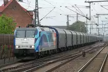 185-CL 002 mit einem Gz Schiebewandwagen am 01.06.2013 in Hannover Linden/Fischerhof.