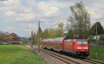 IRE 5316 (Kreuzlingen-Karlsruhe Hbf) mit Schublok 146 234-0 bei Klengen 8.5.13