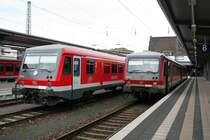928 421 und 628 290 am 22.05.13 in Worms Hbf. Der 628 290 machte sich kurze Zeit spter abfahrbereit in die Abstellung.