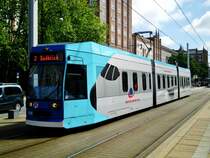 Rostock: Stra�enbahnlinie 2 nach Rostock-S�dstadt S�dblick an der Haltestelle Rostock-Altstadt Lange Stra�e.(3.6.2013) 