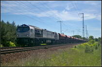 ITL 250 007 mit Facs-Wagen am 05.06.2013 in der Berliner Wuhlheide