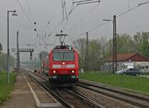 Frontansicht von der Freiburger 146 115(-1)  Baden-W�rttemberg erfahren  bei der Einfahrt in Kenzingen. Die 146er ist die einzigste 146.1 aus Freiburg, die keine Kontrollziffer, die sie aber erst seit der HU am 04.09.2012 verloren hatte.