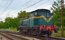 S� 643-014 f�hrt als Lokzug durch Maribor-Tabor Richtung Maribor Hauptbahnhof. /27.5.2013