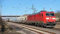 Am 4.M�rz 2013 war 185 155 mit ungarischen K�belwagen in Elze(Han) auf dem Weg Richtung G�ttingen.
