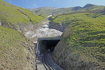 Freiwilligen-Arbeit bei der BRB (jeder konnte mitmachen): Den K�hmatt-Tunnel (92 m) und die K�hmatt-Galerie (40 m) haben wir bereits kontrolliert und gereinigt. Nun gehen die Arbeiten weiter im K�hmatt-Einschnitt. Aufnahme vom 08. Juni 2013, 10:16