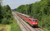 RE 79028 (Salzburg Hbf-M�nchen Hbf) mit Schublok 111 181-4 bei Gutmart 18.5.13