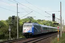 101 060-2 (im Sandwich-Betrieb mit der 101 136-0) mit IC 2287 von Ostseebad Binz nach Hamburg Hbf in Schwerin-G�rries am 09.06.2013