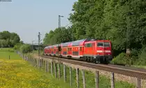 RE 79032 (Salzburg Hbf-M�nchen Hbf) mit Schublok 111 044-4 bei Vogl 18.5.13