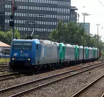 185 529-5 mit 4xCobra 186er als �berf�hrung von K�ln Gremberg nach Belgien bei der Durchfahrt in D�sseldorf Rath.08.06.2013