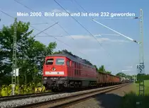Das ist mein 2000. Bahnbild!
232 259-2 mit dem 87er bei Syrau/V. am 17.06.13