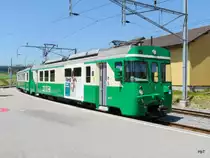 MBC/BAM - Triebwagen Be 4/4 12 mit Steuerwagen Bt 53 in Apples am 17.06.2013 