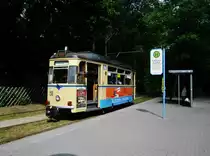  Woltersdorf: Stra�enbahnlinie 87 nach Woltersdorf Schleuse am S-Bahnhof Berlin-Rahnsdorf.(22.6.2013)  