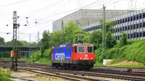 421 383-1 von SBB Cargo kommt als Lokzug aus Richtung K�ln,Aachen-Hbf und f�hrt in Aachen-West ein bei Sonne und Wolken am Abend vom 11.6.2013.