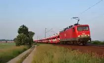 Am 12.Juni 2013 war MEG 606 mit einem Porsche-Zug bei Burgstemmen auf dem Weg Richtung Bremerhaven.