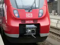 Scheinwerfer und Kupplung der 442 738, N�rnberg Hbf am 23.Juni 2013.