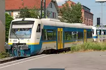 650 688-4 ( 95 80 0650 688-4 D-WEG ), VT 440, WEG, ADtranz 36846, Baujahr 1999, Eigent�mer: Zweckverband Verkehrsverband Wieslauftalbahn, 08.07.2013, Schorndorf Bf