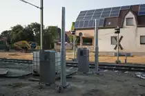 Auf diesem Bild ist zu sehen wo die beiden Fu�g�nger B�'s sein werden.
Einer wird �ber Gleis Eins und einer �ber Gleis Zwei sein.
Auf der einen Seite wird die Park & Ride Anlage sein, auf der anderen ein Weg der an der Strecke lang l�uft.