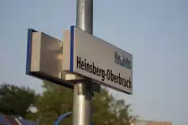 Hier das neue Standort-Schild des Bahnhofes Heinsberg der bald neu er�ffnenden Strecke KBS 456 Heinsberg - Lindern