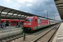 101 118 zieht am 28.6.13 einen IC aus Saarbr�cken nach Frankfurt, hier in Kaiserslautern.