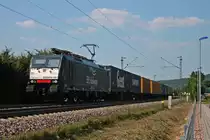ES 64 F4-991 (ex. DB Railion 189 091-2) von ERS Railways mit einem KLV an der Stadtgrenze von Sexau gen S�den.