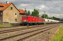 MEG 602 + 704 mit dem DGS 99646 von R�dersdorf nach Regensburg Ost, am 21.06.2012 in Erfurt Bischleben.
