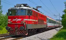 S� 342-027 zieht EC151 'Emona' durch Maribor-Tabor Richtung Ljubljana. /8.7.2013