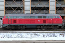 218 413-3 ( 92 80 1218 413-3 D-DB ), Krupp 5379, Baujahr 1976, Eigentmer: DB Regio AG, Bh Kiel, Erst-Bw Kempten, 26.01.2013, Plochingen Bf