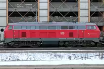 218 413-3 ( 92 80 1218 413-3 D-DB ), Krupp 5379, Baujahr 1976, Eigent�mer: DB Regio AG, Bh Kiel, Erst-Bw Kempten, 26.01.2013, Plochingen Bf