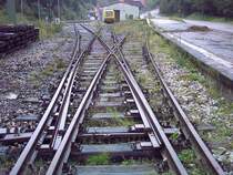 Dreifachweiche an der Ladestra�e im Bahnhof Oberhof, im Hintergrund SKL 26, Nr.29.1.046. Aufgenommen am 26.09.2006, 11:25 Uhr. 