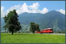RhB Be 4/4 511 als S1 nach Schiers bei Malans. (08.07.2013)