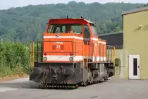 Am 13.07.2013 war WLE 71 in Warstein vor dem Lokschuppen abgestellt. Scheinbar passte sie zusammen mit WLE 38 (diese stand drinnen) nicht mehr hinein.