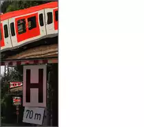 Dreifach - 

Einfahrender S-Bahnzug im Bahnhof Waiblingen. 

14.07.2013 (M)