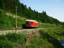 Am Abend des 14.07.2013 fand die R�ckf�hrung der Fahrzeuge des Bad Herrenalber Bahnhofsfestes 2013 statt. Als erster durfte Turmtriebwagen 480 der AVG den Platz verlassen.