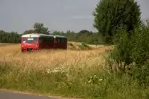 Klar, hier ist 172 001 - 7 zu sehen durch das hohe Gras verdeckt, aufgenommen am 08.07.2013 16:35 Uhr unweit vom Haltepunkt Gro� Quassow. Die typische Sommerstimmung im Mecklenburg soll wiedergegeben werden, denn dieses Foto h�tte man auch vor 30 oder 40 Jahren so aufnehmen k�nnen...,dehalb  nur  ein Stimmungsbild !  