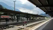 Der Bahnhof Schwarzach-St.Veit am 30.6.2013. Dort treffen sich die Salzburg-Tiroler-Bahn (W�rgl-Salzburg) und die Tauernbahn (Schwarzach-St.Veit-Spittal-Millst�tter See).
