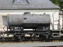 Anh�nger f�r Ladegut Wasser  der DR im Besitz der Harzer Schmalspurbahnen mit der Nummer 99-01-98 hier in Elend fotografiert. 
