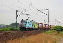 Am 19.Juni 2013 war K+S 185 152 mit einem gemischten G�terzug bei Burgstemmen auf dem Weg Richtung S�den.