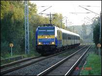 Br 146 522-8 mit dem Connex von Rostock nach Gera. Leider spielte das Licht um diese Zeit nicht mehr ganz so gut mit. 24.9.06 kurz vor Rostock