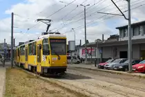 Szczecin / Stettin SL 3 (T6A2 225, ex-BVG 5132) Krzysztofa Kolumba / Dworzec PKP Szczecin-Gl�wny (: Hauptbahnhof) am 17. Juli 2013.