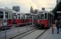 Wien WL SL 21 (c3 1236 + E1) / SL N (E1 4659) Schwedenplatz im Juli 2005.