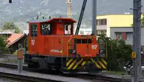 Am 20.5.2009 hatte in Thusis die Sch�ma Rangierlok 117 der Rh�tischen
Bahn Dienst.