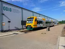 17. August 2013 - Der Werbe-Zug der ODEG  Eiszeitland am Oderrand  im ODEG Betriebshof.