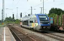 Der SNCF-Triebwagen x73910 am Morgen des 25.07.13 beim Rangieren in M�llheim (Baden). Der VT setz von Gleis 4 (vorne links im Bild) auf Gleis 5 um, kurze Zeit sp�ter wieder als RB nach Muhouse-Ville zu fahren.