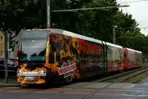 4005 mit neuer Ganzreklame  Flamme K�chen + M�bel  auf der Hermeskeiler Stra�e am 18.08.2013.