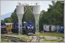 Diverse Loks der BR 2044 und 2062 halten sich im Depot Ogulin auf. (03.07.2013)