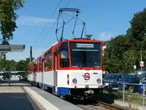 Die Strausberger Eisenbahn verf�gt �ber drei Fahrzeuge des Typs KT8D5. Diese 1990 gebauten Fahrzeuge sind in Deutschland einzigartig, sie wurden 1995 aus Ko�ice (Slowakei) �bernommen. Am S-Bahnhof Strausberg, 17.8.2013