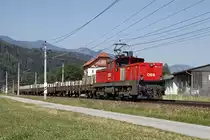 1063 017 mit Verschubg�terzug in Kammern am 16.08.2013.
